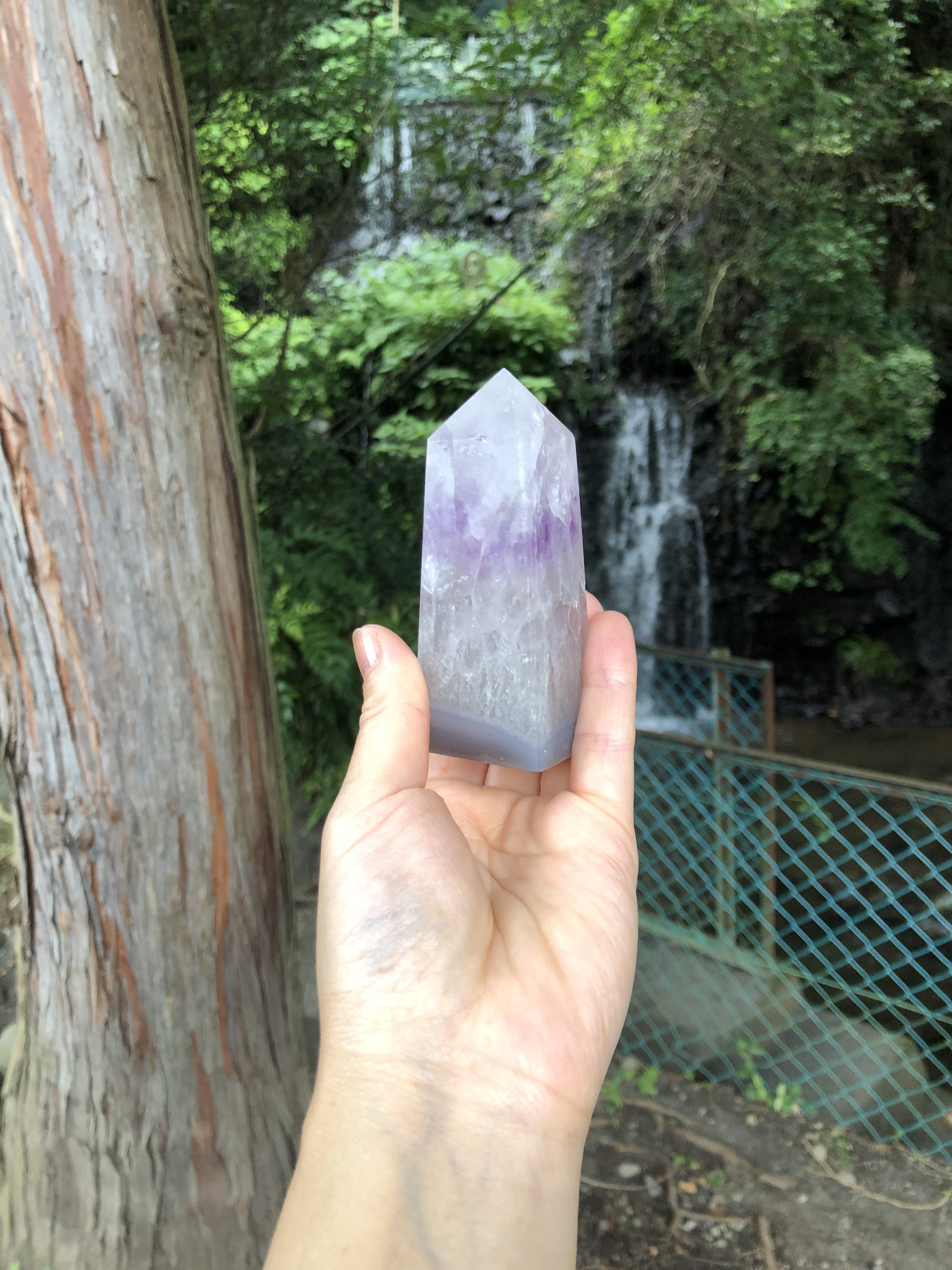 虹入り☆アメジストアゲートタワー⭐︎瀧川神社にて浄化☆94mm☆210ｇ！No.1