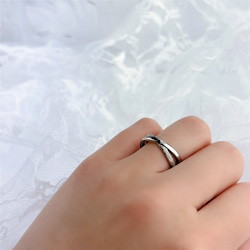 『愛し合う二人のお守り』天然ダイヤ付き インフィニティ ペアリング マリッジリング ステンレス 刻印  指輪 8枚目の画像