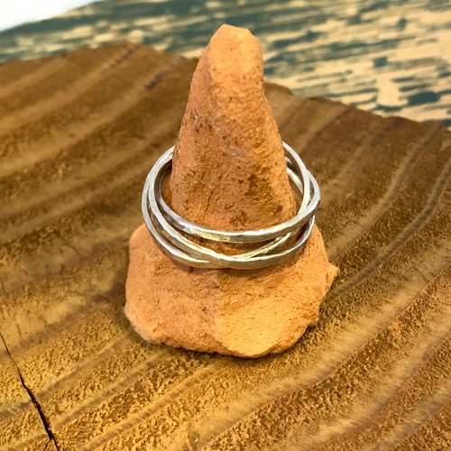 sv925槌目3連リング【13号】/一点物/No.00196452 指輪・リング