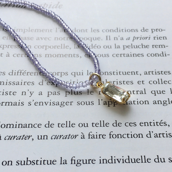 [For М] 法式串珠和復古 Bijou 項鍊紫羅蘭 第3張的照片