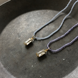 [For М] 法式串珠和復古 Bijou 項鍊紫羅蘭 第9張的照片