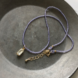 [For М] 法式串珠和復古 Bijou 項鍊紫羅蘭 第2張的照片