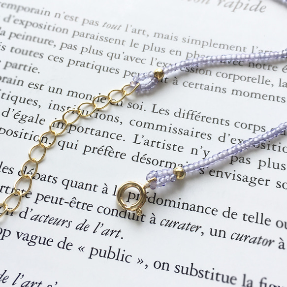 [For М] 法式串珠和復古 Bijou 項鍊紫羅蘭 第6張的照片
