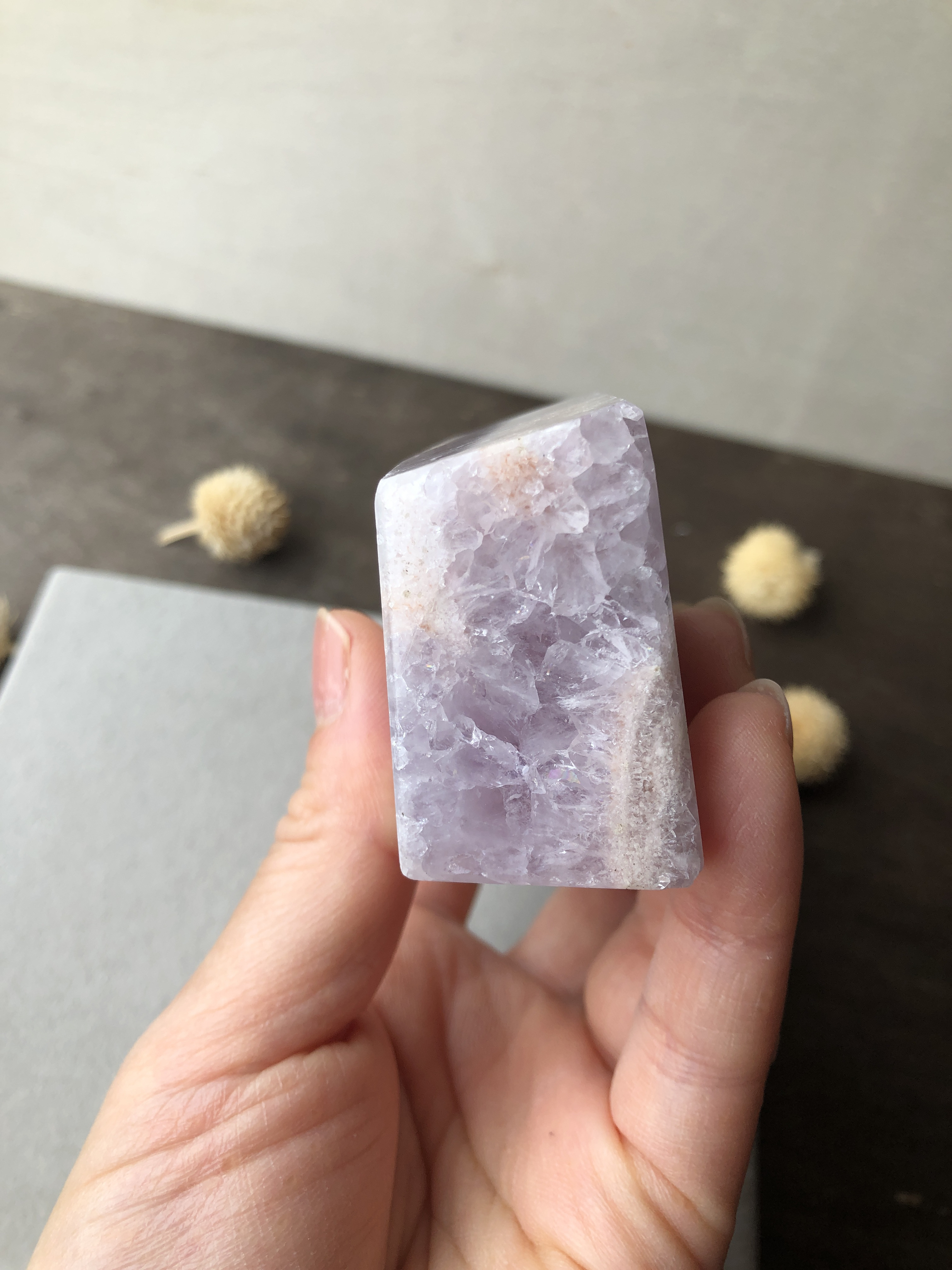 虹入り☆ピンクアメジストフラワーアゲート☆202g！☆No.5