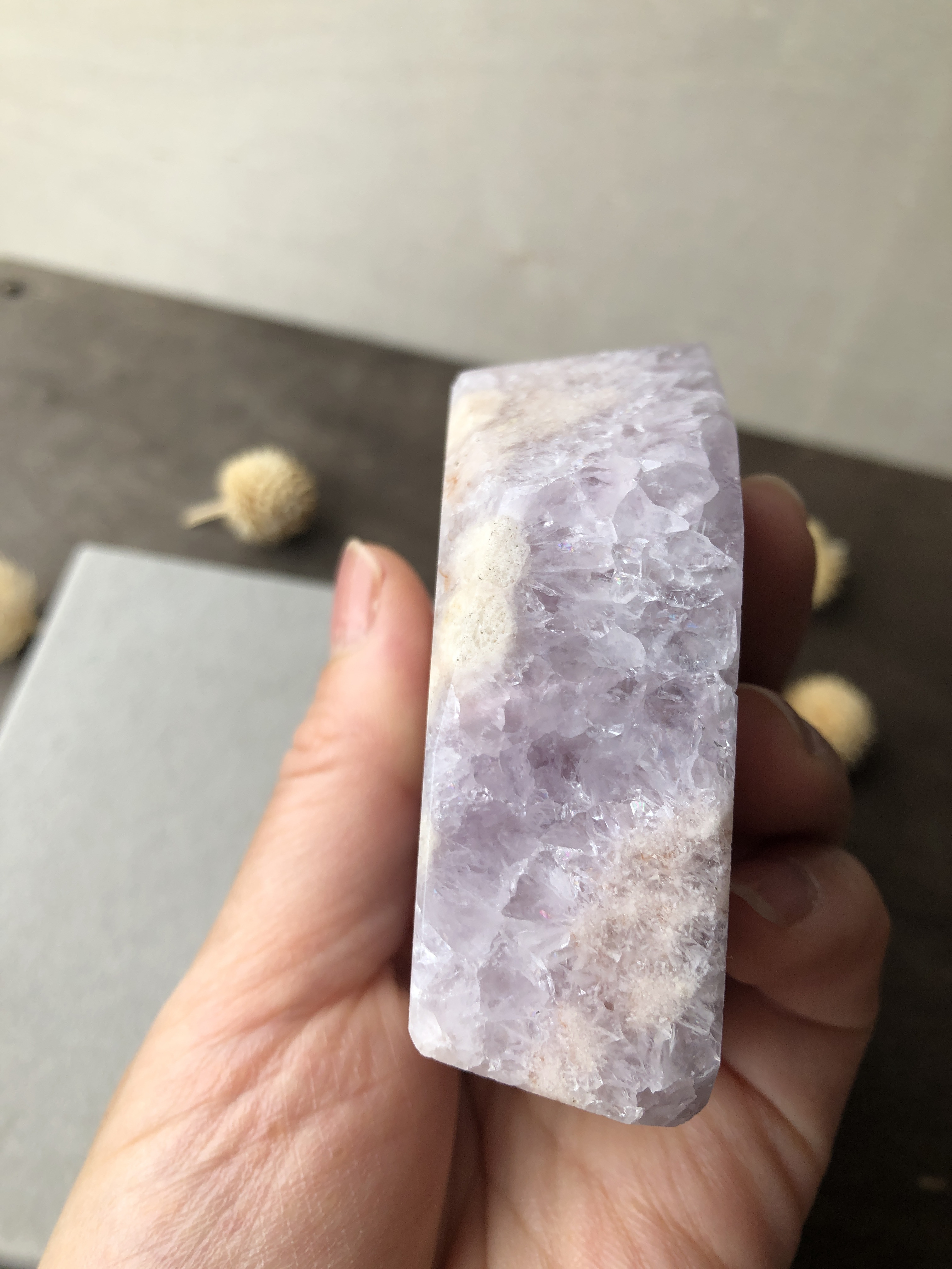 虹入り☆ピンクアメジストフラワーアゲート☆202g！☆No.5