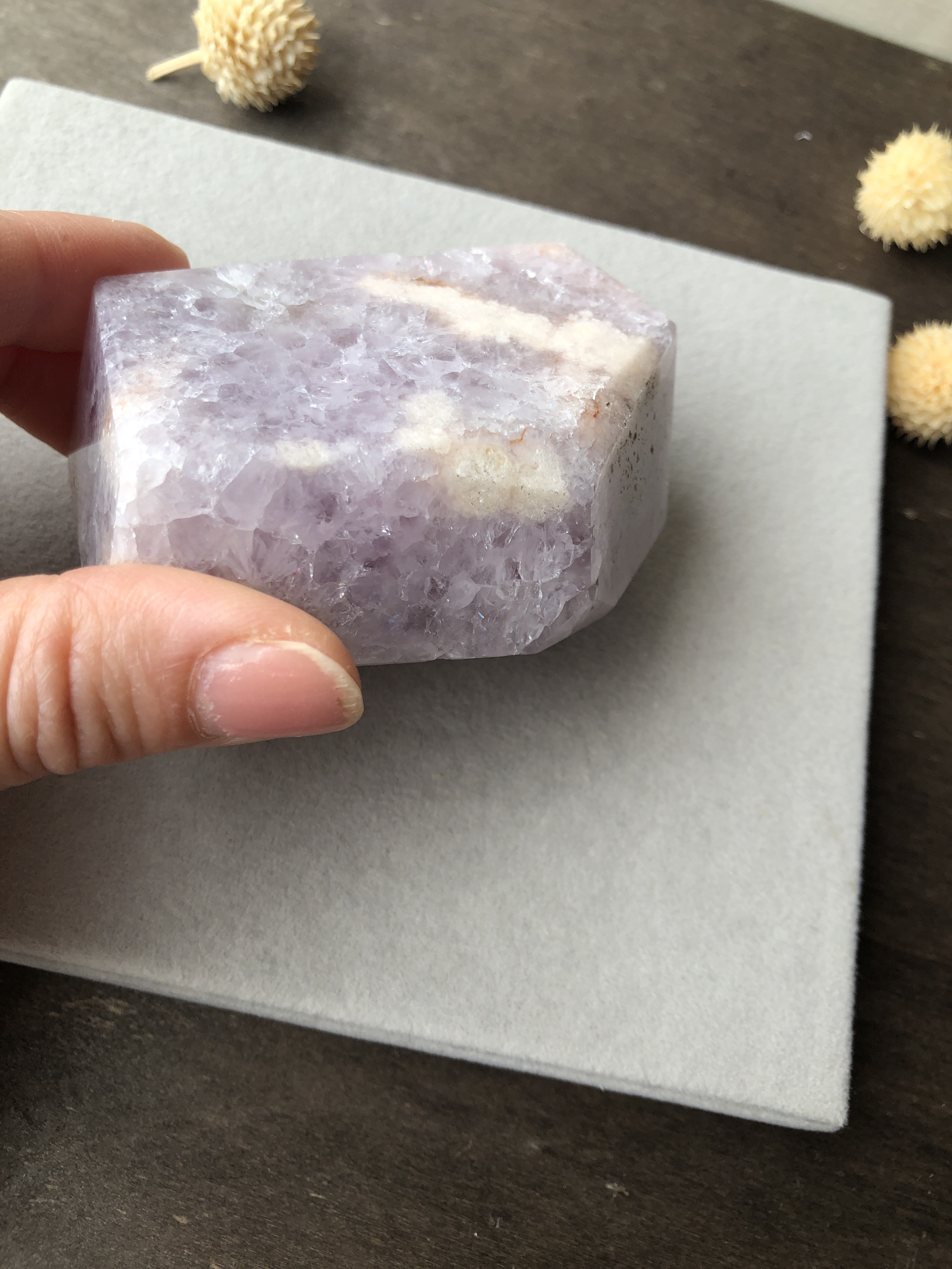 虹入り☆ピンクアメジストフラワーアゲート☆202g！☆No.5