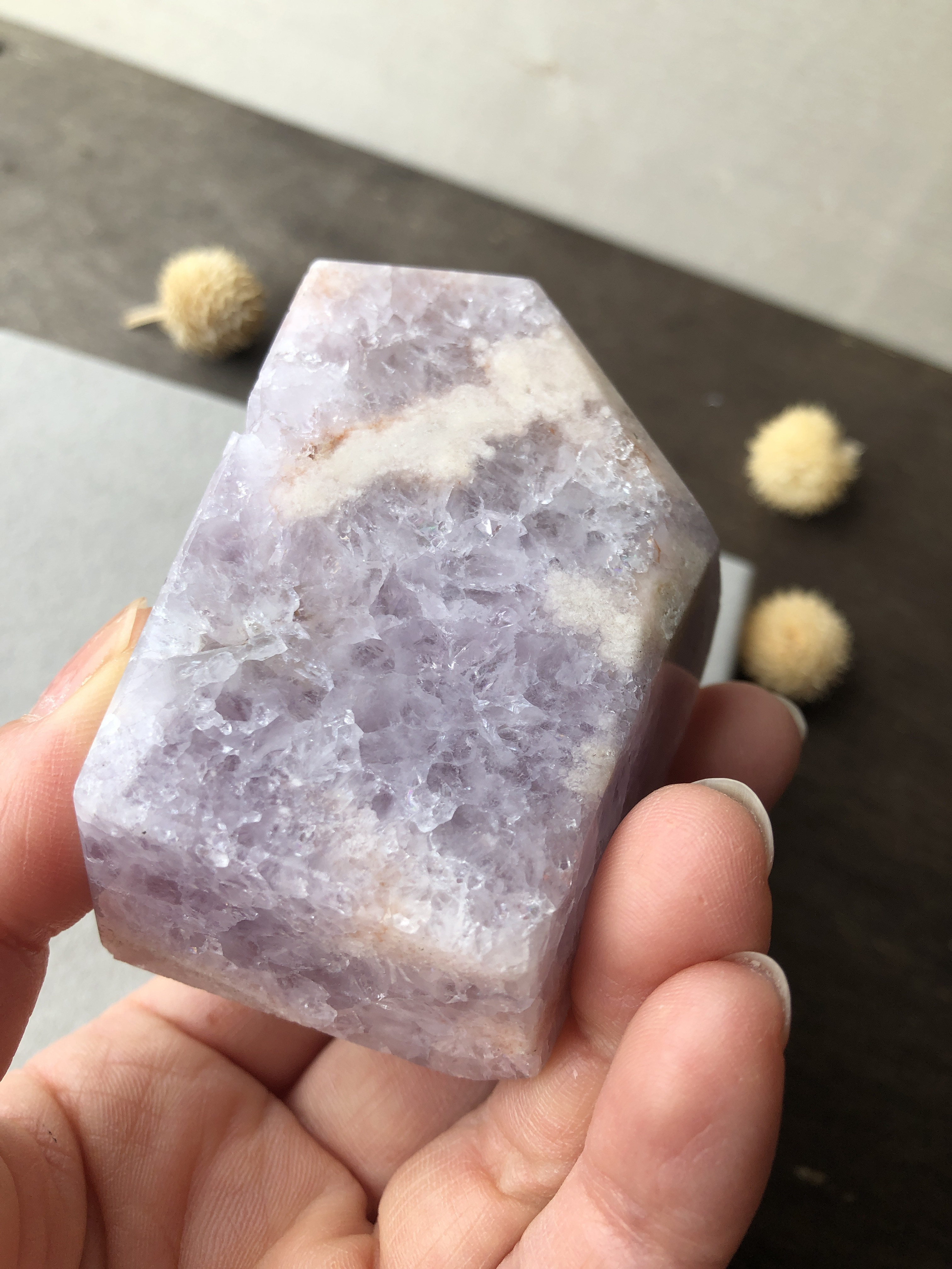 虹入り☆ピンクアメジストフラワーアゲート☆202g！☆No.5