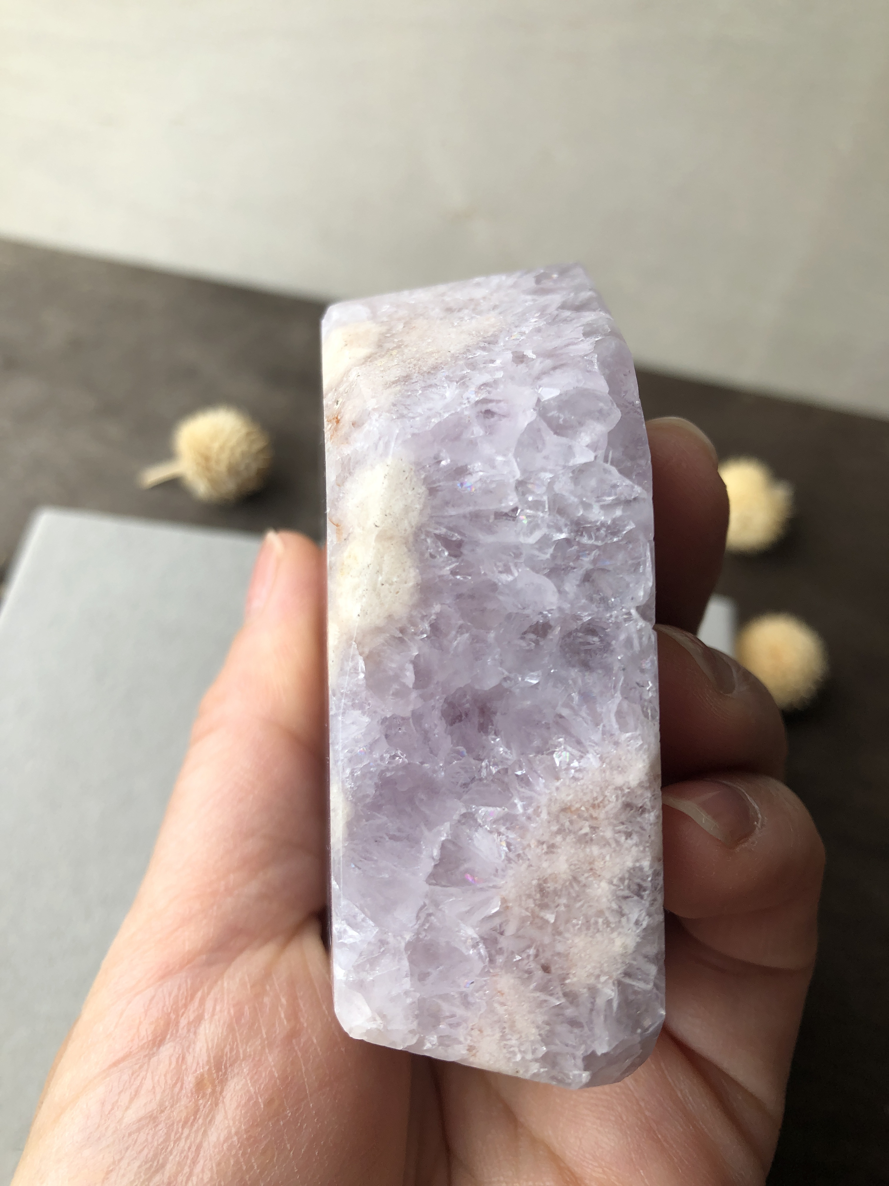 虹入り☆ピンクアメジストフラワーアゲート☆202g！☆No.5