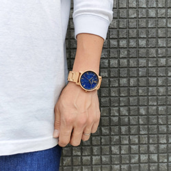 【木製腕時計】EINBAND Reise ラピスラズリ × メイプルウッド  木の時計 ウッド【40mm】 8枚目の画像