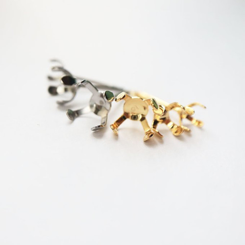 316L サージカルステンレス 4本爪 立て爪 パール台座 ピアスパーツ 8mm