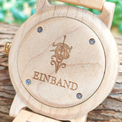 【木製腕時計】EINBAND Reise ターコイズ × メイプルウッド 木の時計 ウッド【40mm】 5枚目の画像