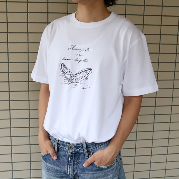 バゲット柄 / 普通【Tシャツ】グレー 7枚目の画像