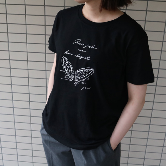 バゲット柄 / 普通【Tシャツ】グレー 6枚目の画像