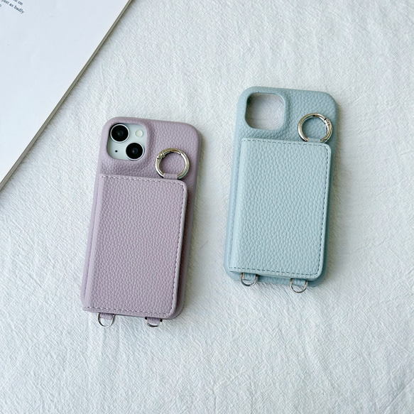 ミラー付き iphone 17 16 15 14 13 12 ケース スマホショルダー カード