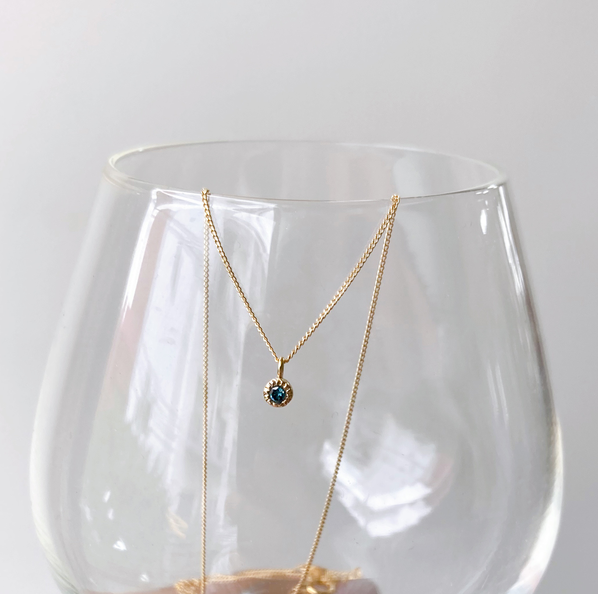 K18 Blue diamond necklace (40cm) | 1点もの