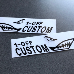 【 シャーク 鮫 サメ  ワンオフ custom 】 ステッカー お得左右セット 【カラー選択】送料無料♪ 1枚目の画像