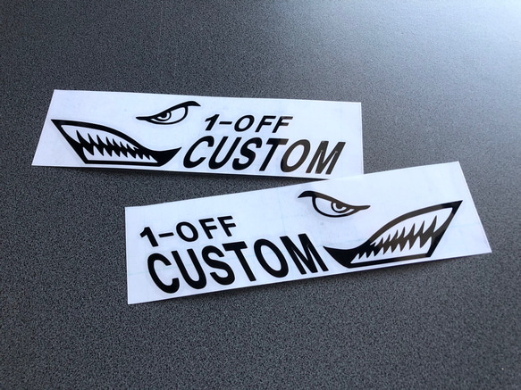 【 シャーク 鮫 サメ  ワンオフ custom 】 ステッカー お得左右セット 【カラー選択】送料無料♪ 1枚目の画像