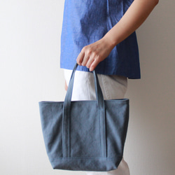 STANDARD TOTE【Ｓサイズ】/サックスブルー/倉敷帆布使用 9枚目の画像