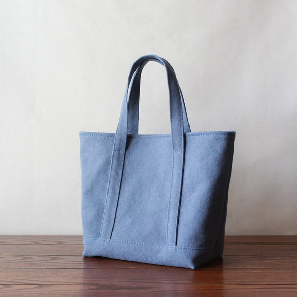 STANDARD TOTE【Ｓサイズ】/サックスブルー/倉敷帆布使用 2枚目の画像