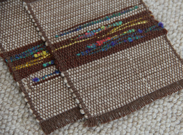 《おうち時間を楽しむ》おしゃれな手織りコースター　 ナチュラル２/ティータイム/敷物 5枚目の画像