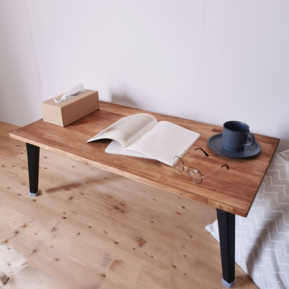 天然木の折りたたみローテーブル / ブラウン / 90×45cm / リビング