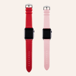 Apple Watch シュリンクカーフレザーバンド レッド【Red】 12枚目の画像