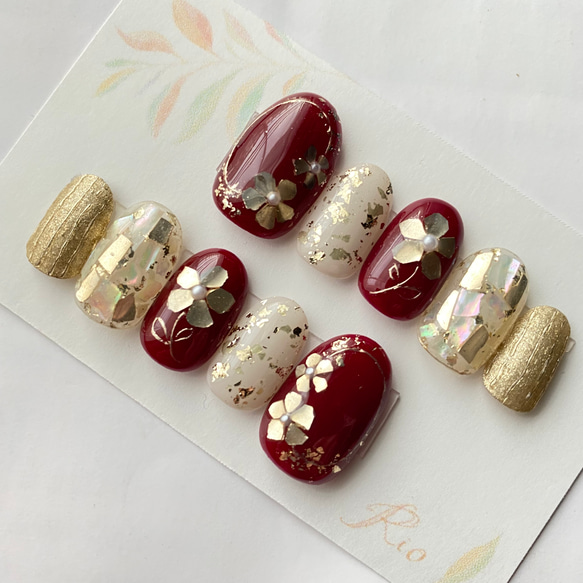 ネイルチップ 成人式 赤 ニュアンス ちゅるん オーダーネイル ちゅるん オーダーネイルチップ ニュアンス いちごネイル 赤 ちゅるん韓国