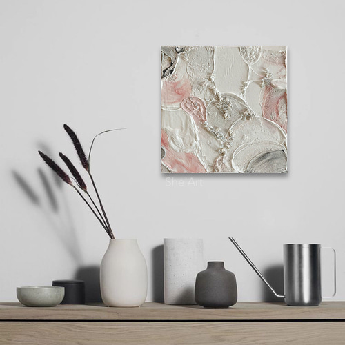 【原画】現代アート/キャンバス/一点物/絵画/インテリア/アート/モダン 原画S・stack・ダスティピンク / 北欧・モダンアート アート