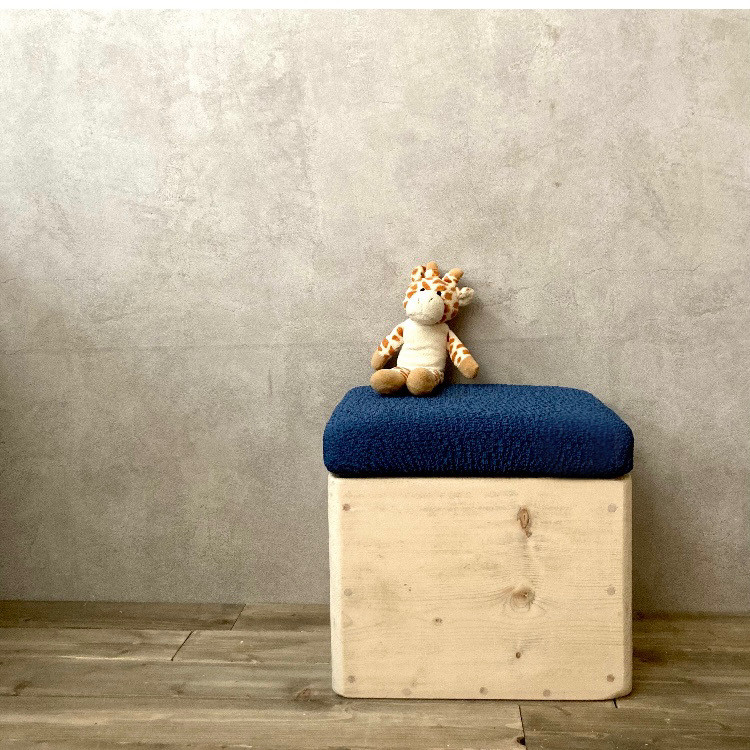 ベンチ　収納ボックス　おもちゃ箱　木製 オットマン　北欧　ナチュラル　ブルー