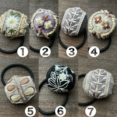 インド刺繍リボンのヘアゴム 各種 ヘアゴム fu.wa.ran:nunokomono 通販  