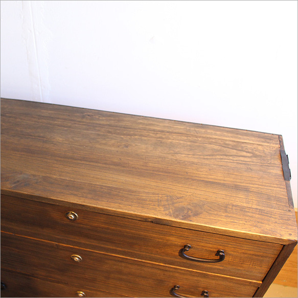 和箪笥 チェスト 木製 おしゃれ アンティーク レトロ 収納家具 リビング収納 古材 3段 脚付き 和風 飾り棚 古家具 