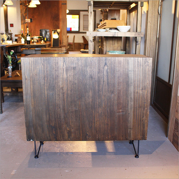 和箪笥 チェスト 木製 おしゃれ アンティーク レトロ 収納家具 リビング収納 古材 3段 脚付き 和風 飾り棚 古家具 