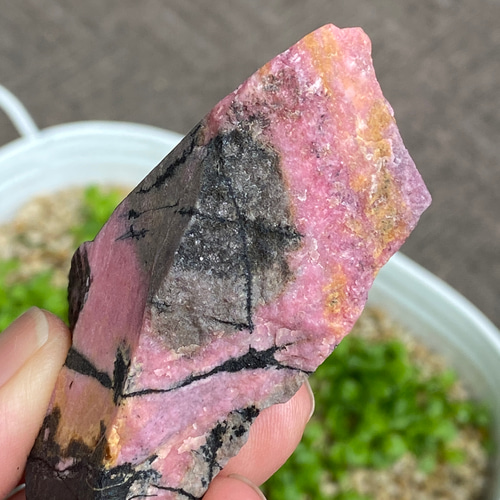 ピンクの山 ブラックの峰♢ロードナイト 原石 01 その他インテリア雑貨