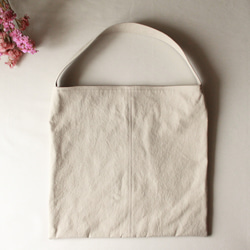 ONEHANDLE BAG【Lサイズ】ベージュ/ビンテージ加工帆布 1枚目の画像