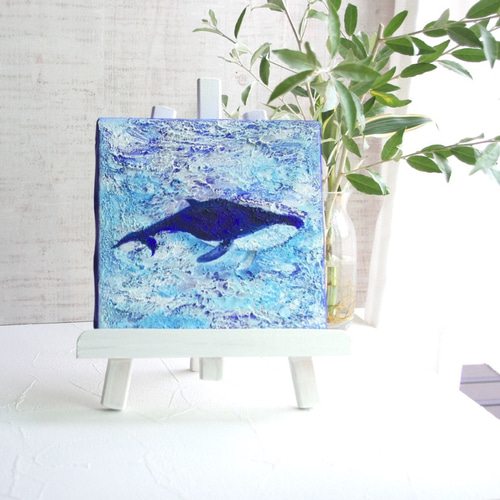 アクリル画 「クジラが泳ぐ海」 原画 アクリル画 「クジラが泳ぐ海」 原画