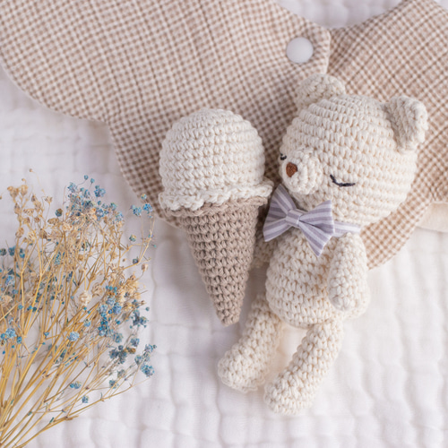 当店人気No.1！】アイスクリーム ラトル＊編みぐるみ＊赤ちゃんの