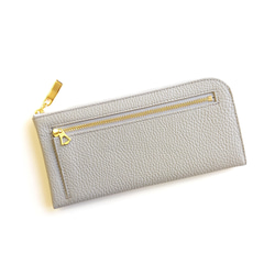 スリムで軽く大容量な長財布（ライトグレー）14枚カードポケット◇高級イタリアンレザー◇牛革シュリンク◇レディース 皮 2枚目の画像