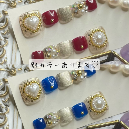 サイズオーダー♡埋め尽くしフットネイルチップ ブルー size