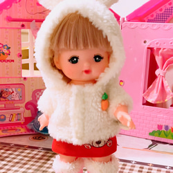 ソランちゃん服 メルちゃん着せられる洋服 うさぎ耳洋服&ピンクブーツ