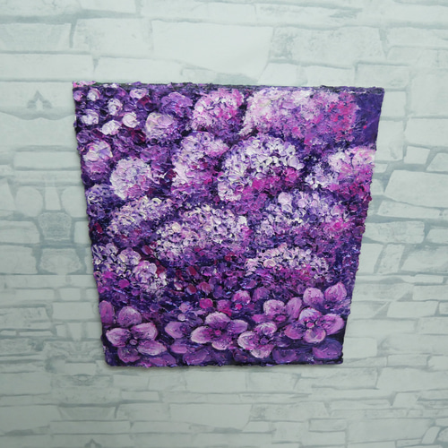 紫陽花 ハンドメイド絵画【永遠に咲く雨の宝石】油絵 原画 初夏