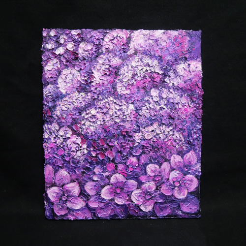 紫陽花 ハンドメイド絵画【永遠に咲く雨の宝石】油絵 原画 初夏