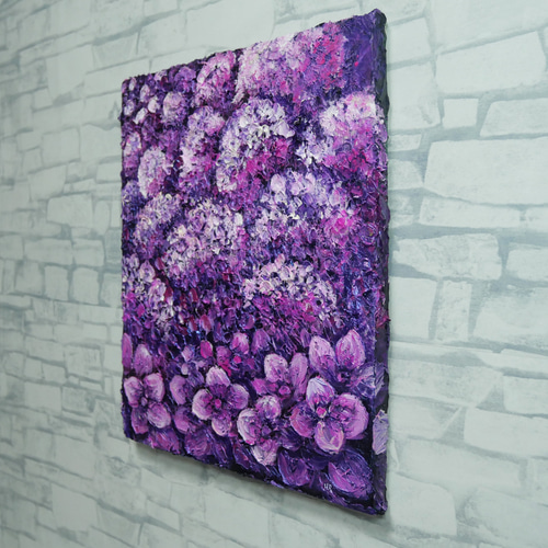 紫陽花 ハンドメイド絵画【永遠に咲く雨の宝石】油絵 原画 初夏