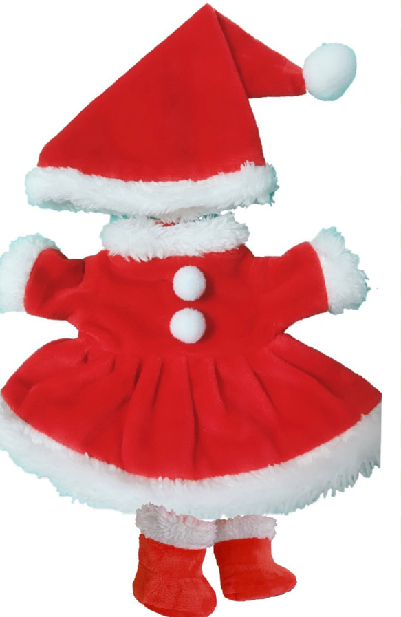 ソランちゃん服　クリスマス服　サンタ服　帽子ワンピースブーツ三点セット 6枚目の画像