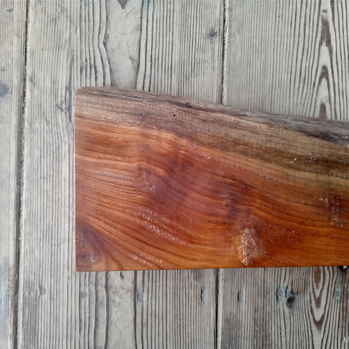 木製看板製作】 一枚板 欅 16cm×45.5cm 表札・ネームプレート BLUE