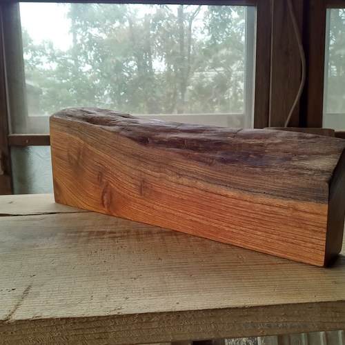 木製看板製作】 一枚板 欅 16cm×45.5cm 表札・ネームプレート BLUE