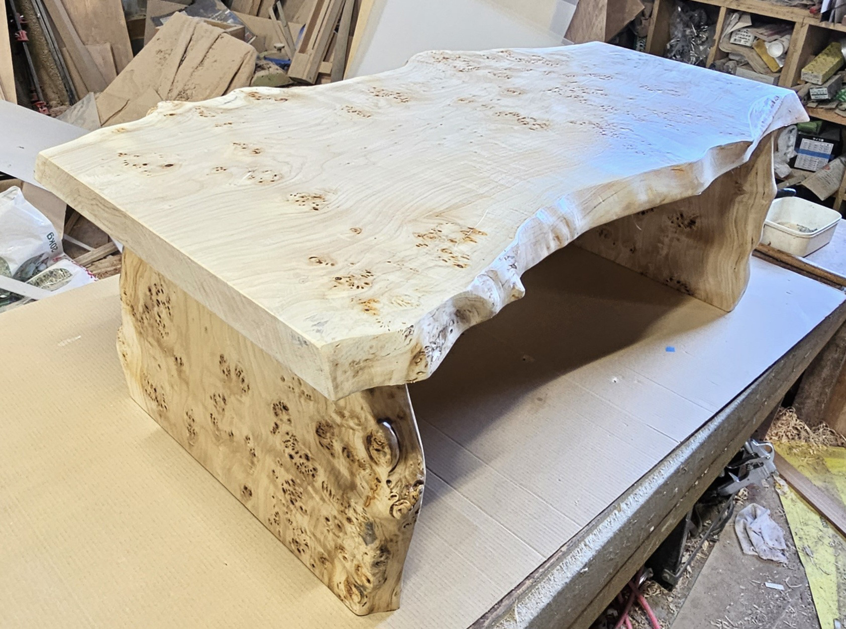 最低価格で販売 ポプラ 一枚板 センターテーブル 座卓 最高級 ベンチ