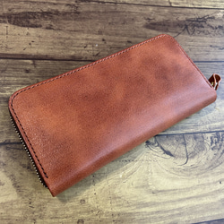 姫路レザーシュリンク】フラップロングウォレット【プルアップ】 長