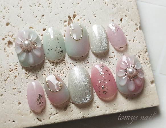 ネイルチップ 春夏ネイル カラフル ネイルチップ（つけ爪） tomy.nail