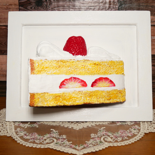 ショートケーキ』 オリジナル 絵画 額縁 インテリア 油絵 原画
