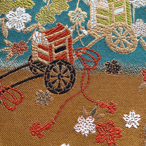 平安貴族御所車』 金襴織物御朱印帳 B6 大判サイズ 平安絵巻物 平安